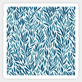 Seamless pattern with blue leaves Sticker